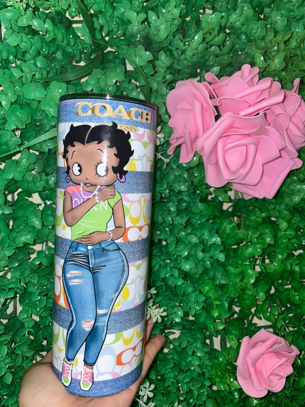 Betty Boop Double-Wall Insulated Tumbler with Straw 